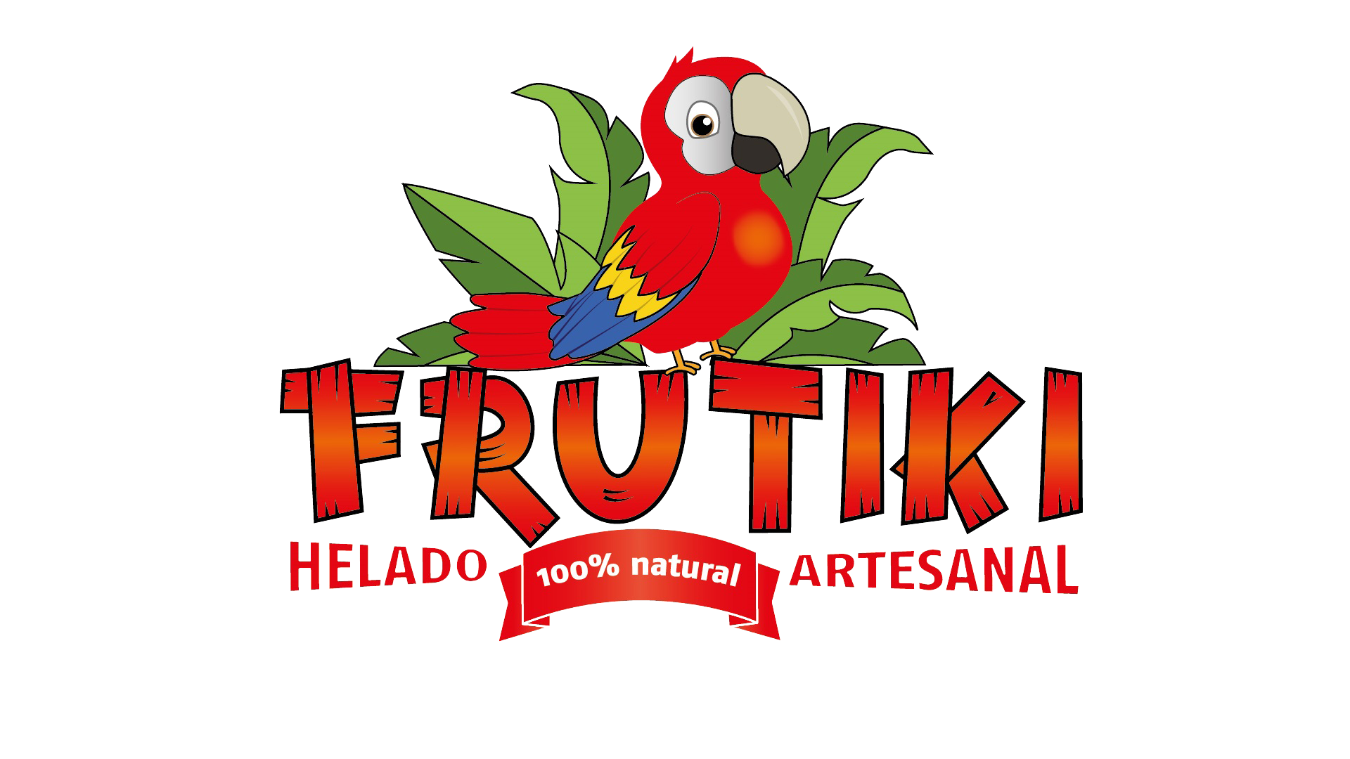 Logo de Frutiki con guacamaya roja